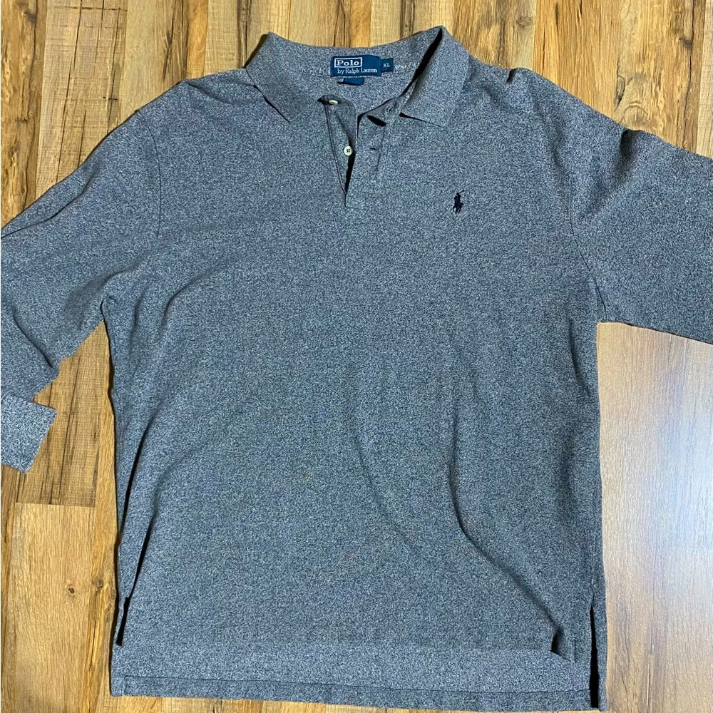 Polo Ralph Lauren Gray Long Sleeve Men's Large Collared Shirt